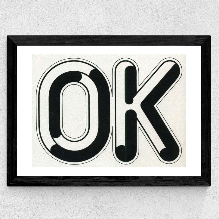 Ok by Land of Lost Content Wide Black Frame