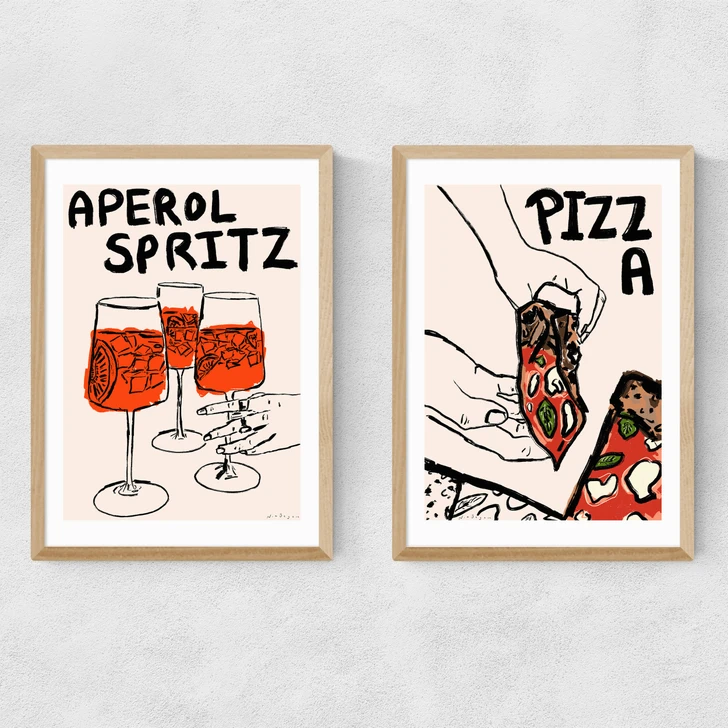 Aperol and Pizza Diptych