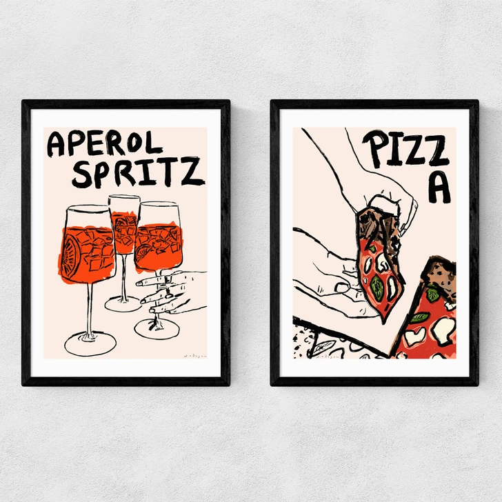 Aperol and Pizza Diptych