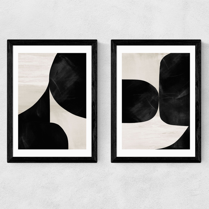 Night Diptych Medium Black Frame