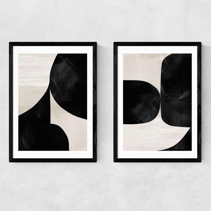 Night Diptych Narrow Black Frame