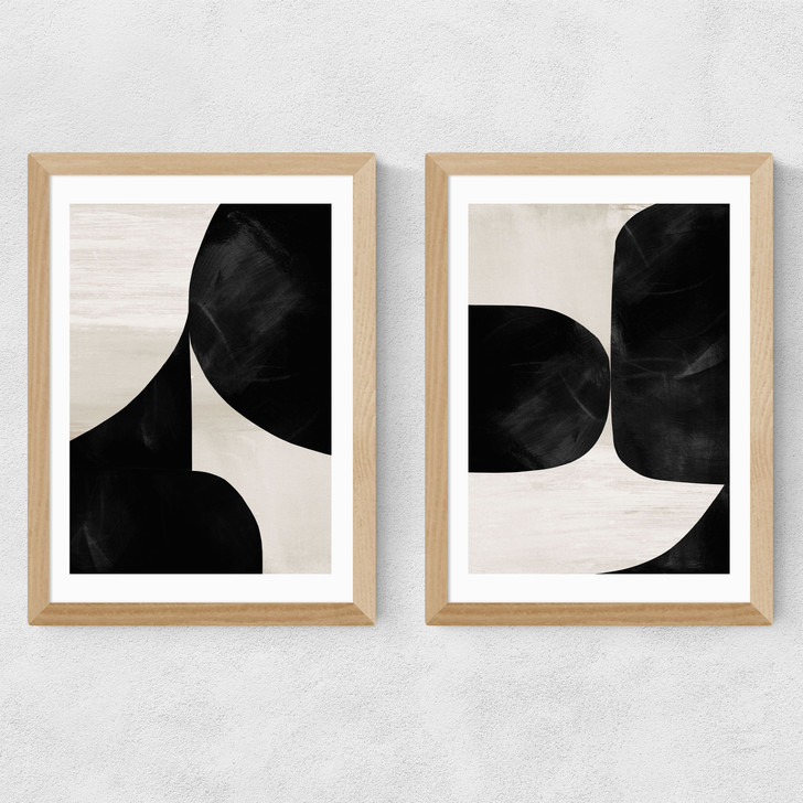 Night Diptych Medium Oak Frame