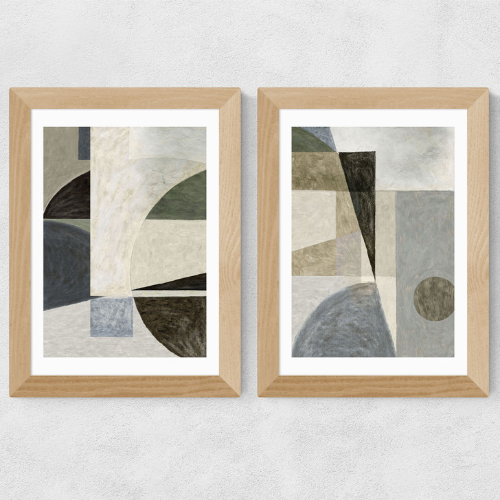 Richmond Diptych Wide Oak Frame