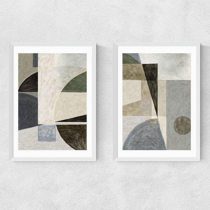 Richmond Diptych Narrow White Frame