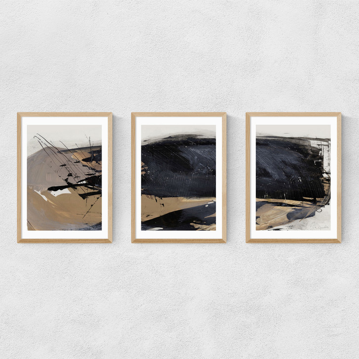 Snap Triptych Narrow Oak Frame