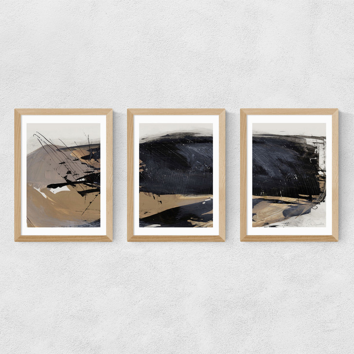 Snap Triptych Medium Oak Frame