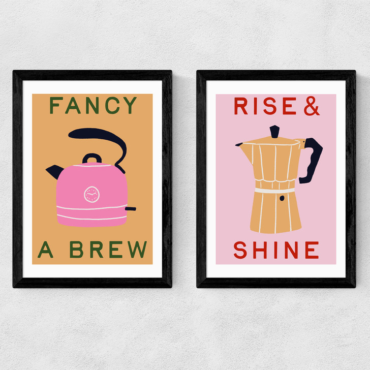 Fancy a Brew Diptych Medium Black Frame