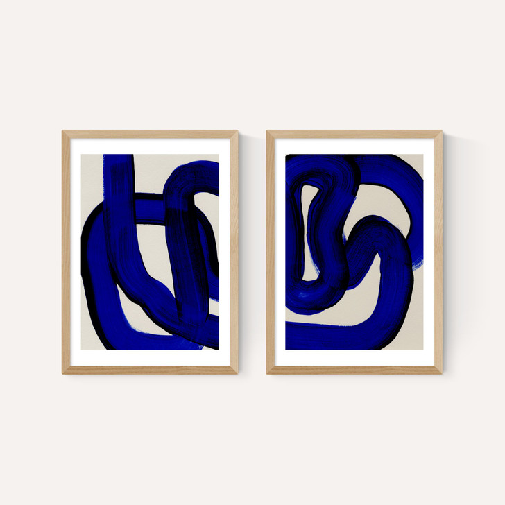Blue Loops Diptych