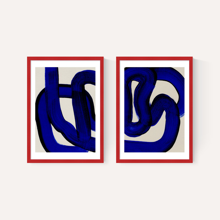 Blue Loops Diptych