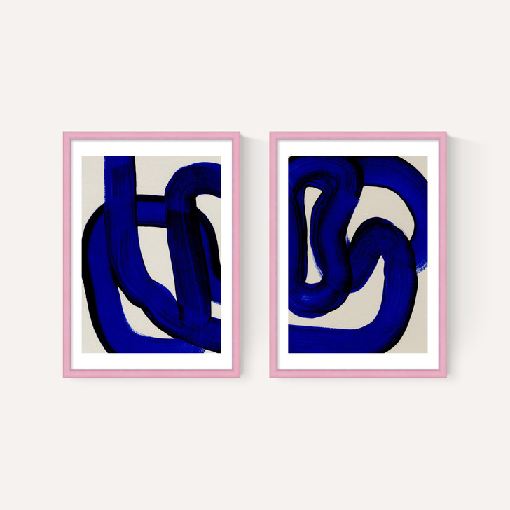 Blue Loops Diptych