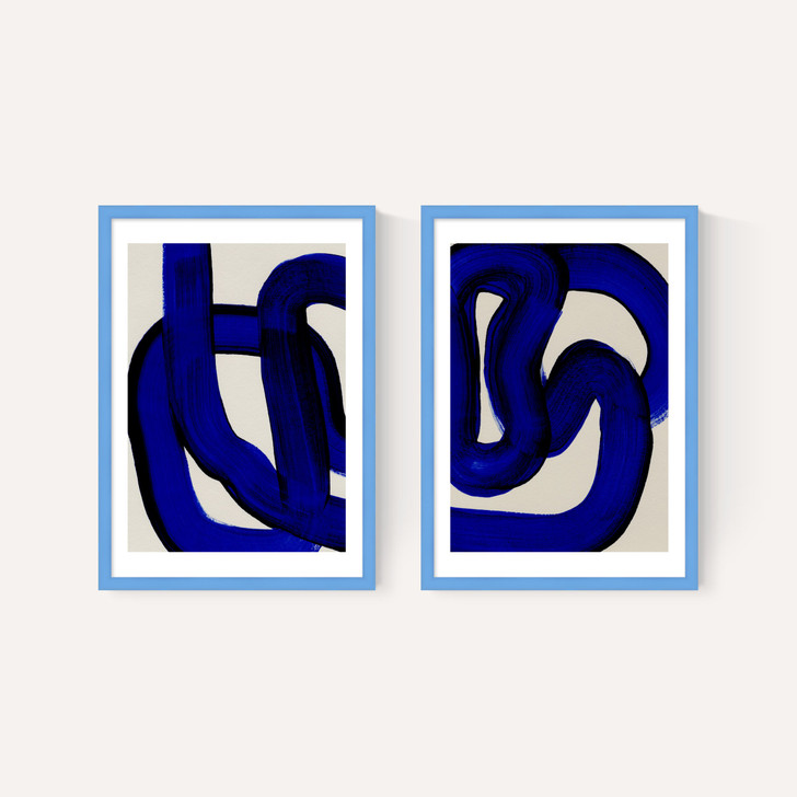 Blue Loops Diptych