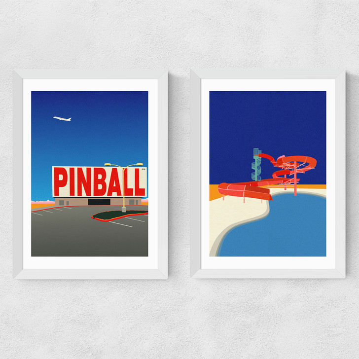 Let's Play Diptych Medium White Frame
