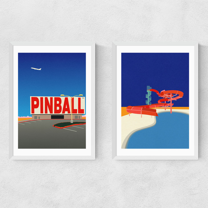 Let's Play Diptych Narrow White Frame