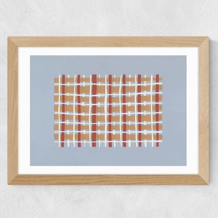 Woven Lines I Wide Oak Frame