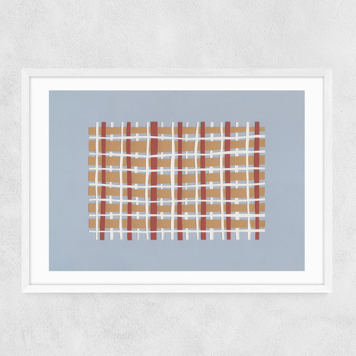 Woven Lines I Narrow White Frame