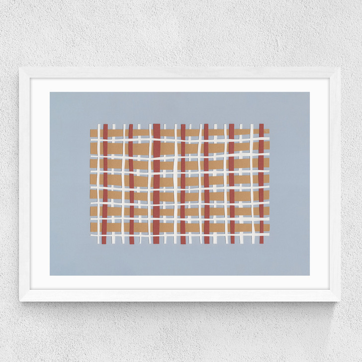 Woven Lines I Medium White Frame