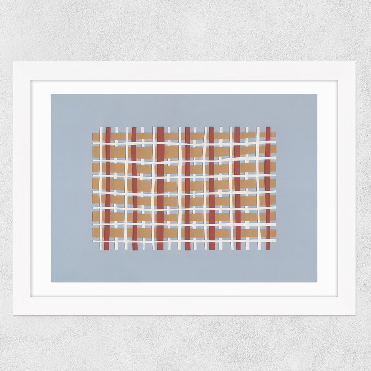 Woven Lines I Wide White Frame
