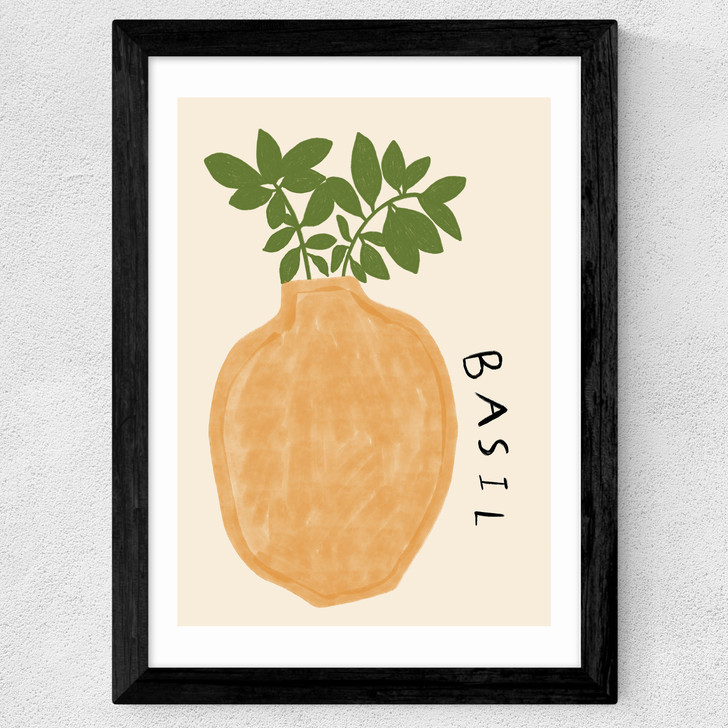 Basil Plant Wide Black Frame