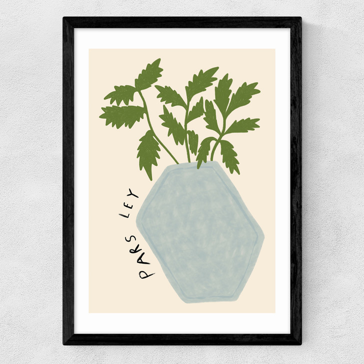 Parsley Plant Medium Black Frame