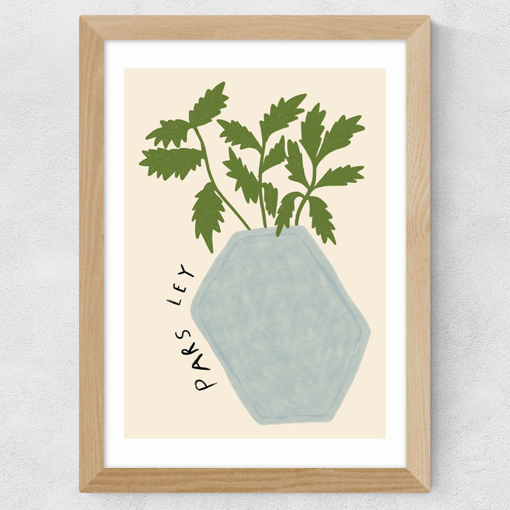 Parsley Plant Wide Oak Frame