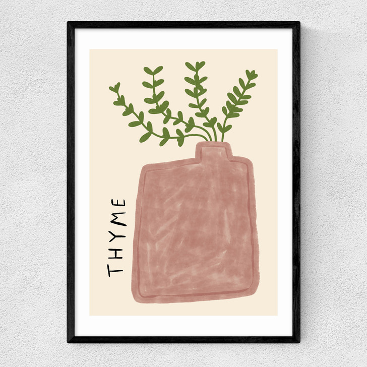 Thyme Plant Narrow Black Frame