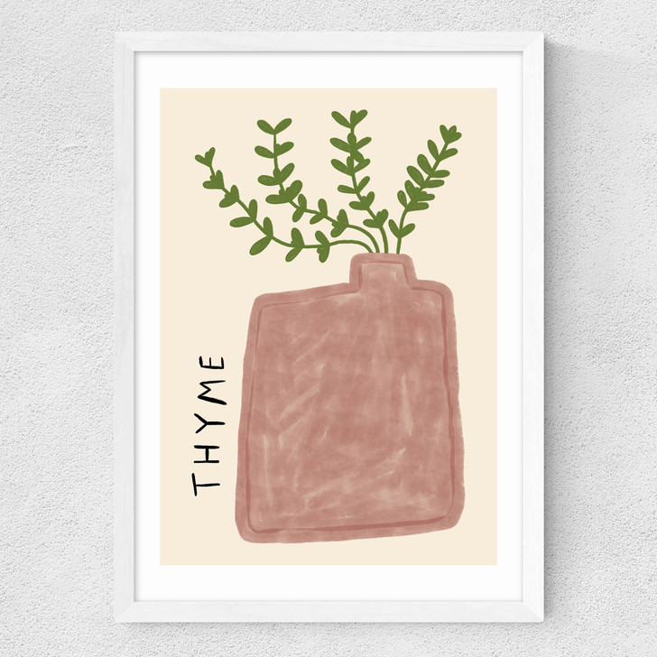 Thyme Plant Medium White Frame