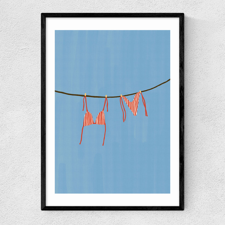 Bikini Washing Line Narrow Black Frame