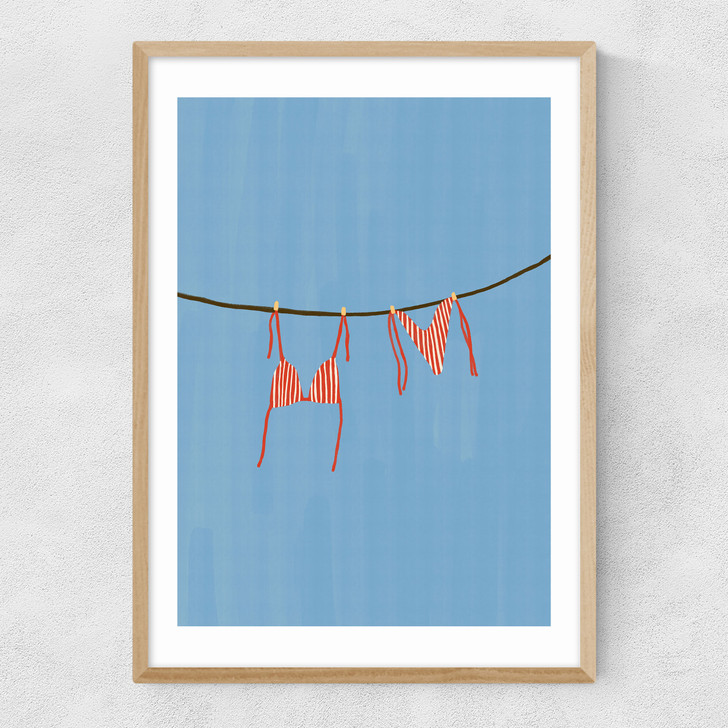 Bikini Washing Line Narrow Oak Frame