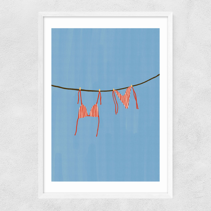 Bikini Washing Line Narrow White Frame