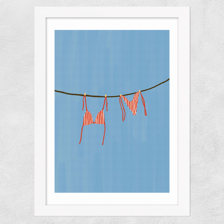 Bikini Washing Line Wide White Frame