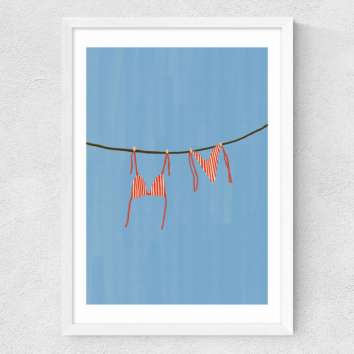 Bikini Washing Line Medium White Frame