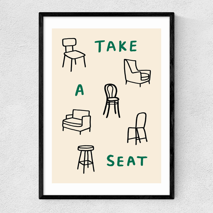 Take A Seat Narrow Black Frame