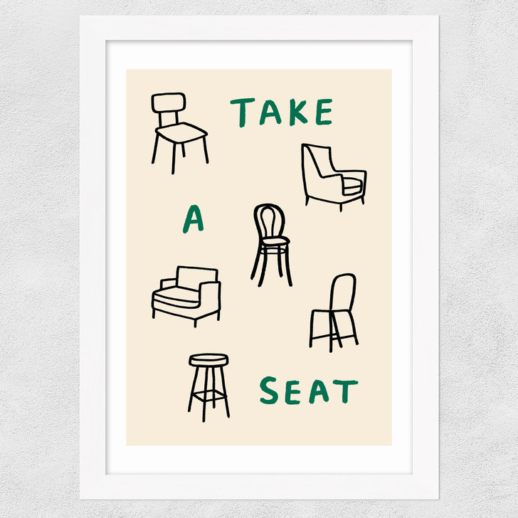 Take A Seat Wide White Frame