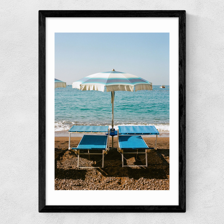 Positano Beach IV Medium Black Frame