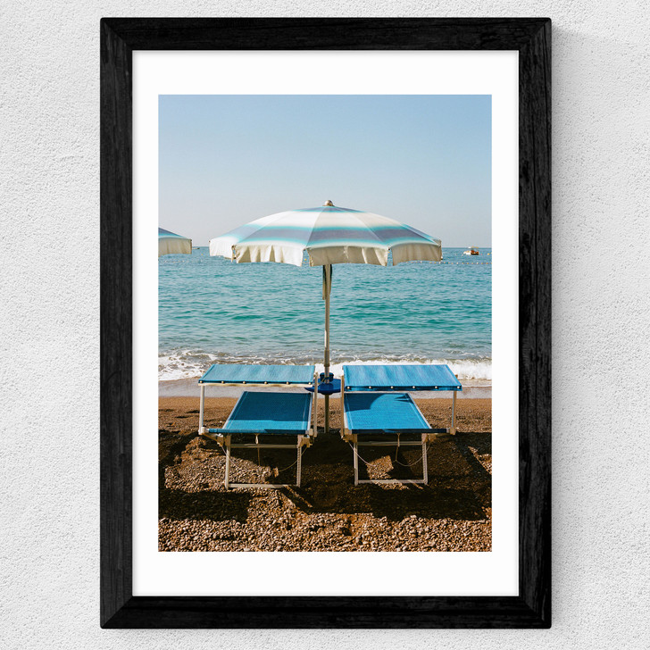 Positano Beach IV Wide Black Frame