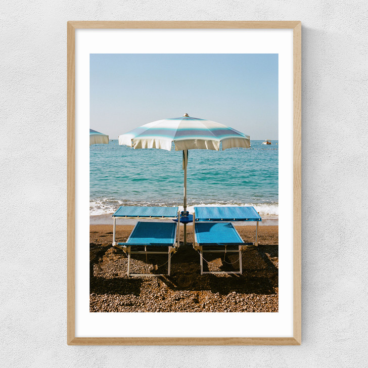 Positano Beach IV Narrow Oak Frame