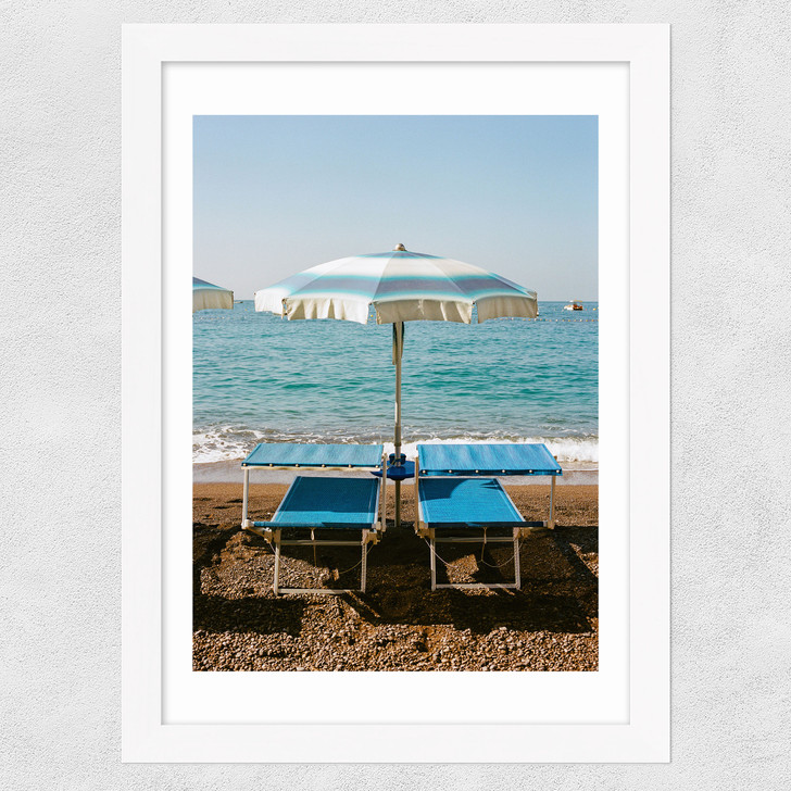 Positano Beach IV Wide White Frame