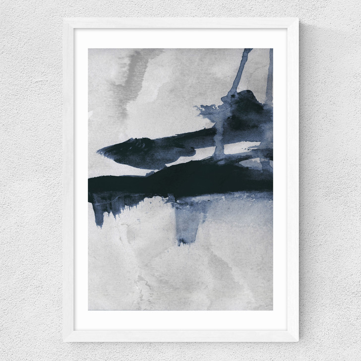 Blue I Medium White Frame