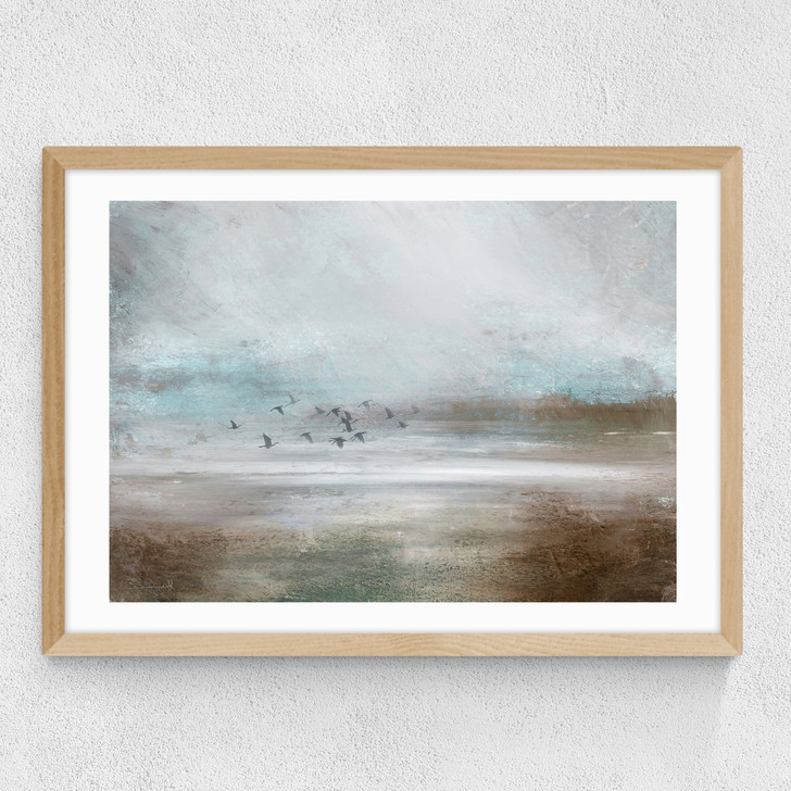 Marsh Birds Medium Oak Frame
