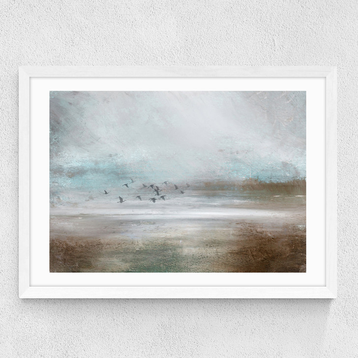 Marsh Birds Medium White Frame