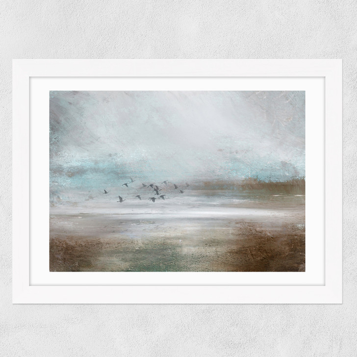 Marsh Birds Wide White Frame
