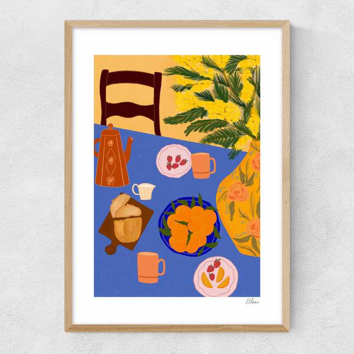Breakfast In Italy Narrow Oak Frame