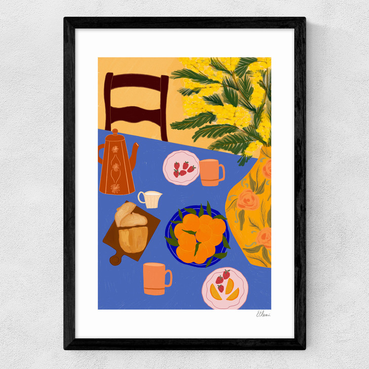 Breakfast In Italy Medium Black Frame