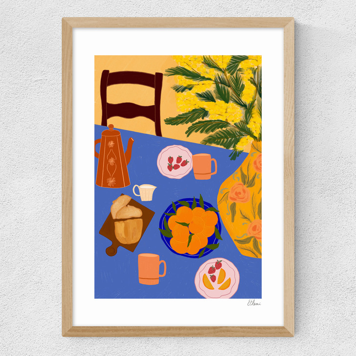 Breakfast In Italy Medium Oak Frame