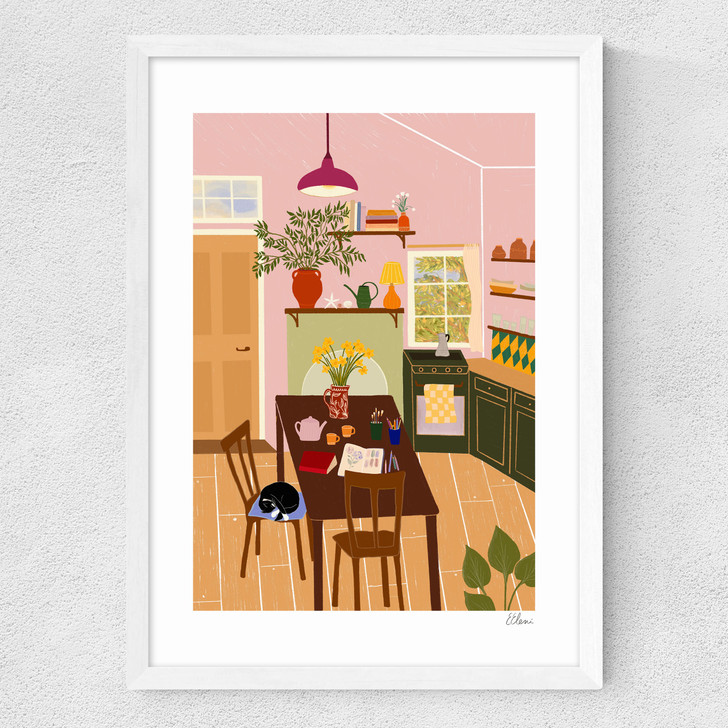 Cosy Cottage Medium White Frame