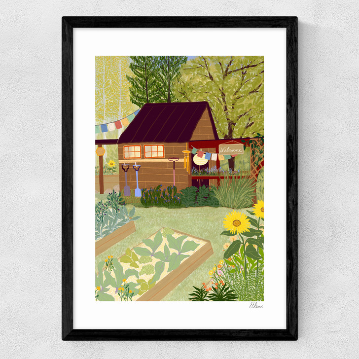 Veggie Garden Medium Black Frame