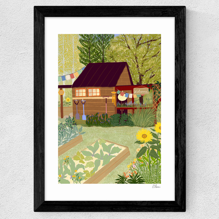 Veggie Garden Wide Black Frame