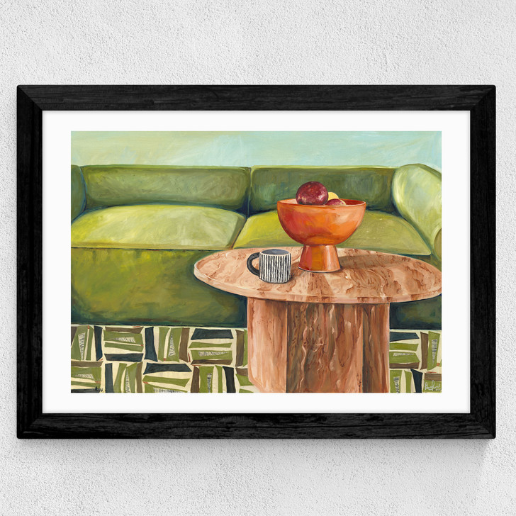 Green Velvet Wide Black Frame