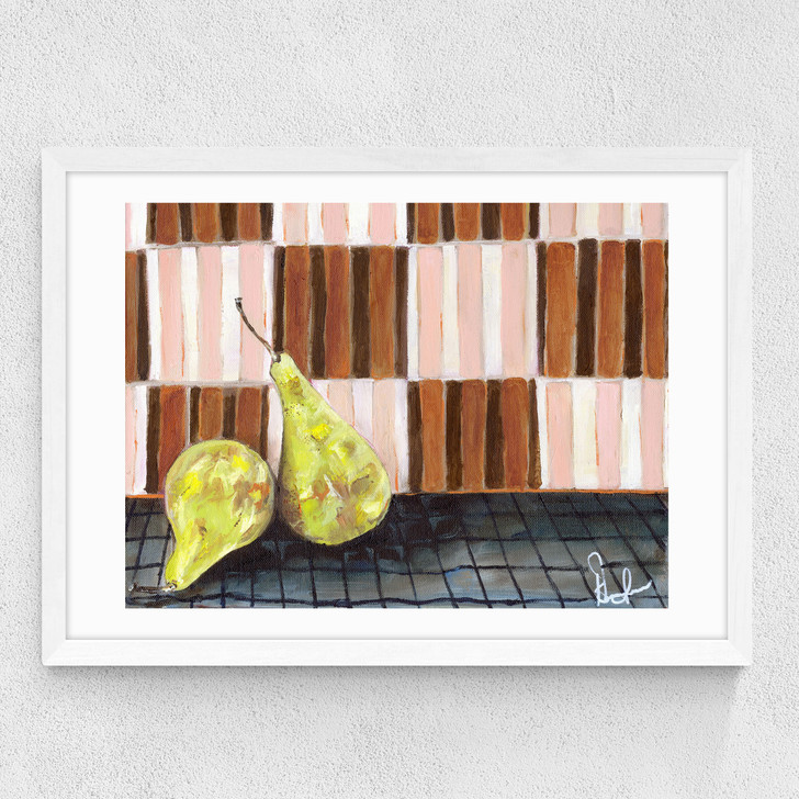 Pear Drops Medium White Frame