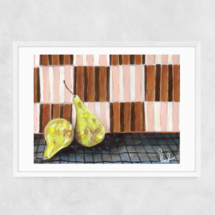 Pear Drops Narrow White Frame